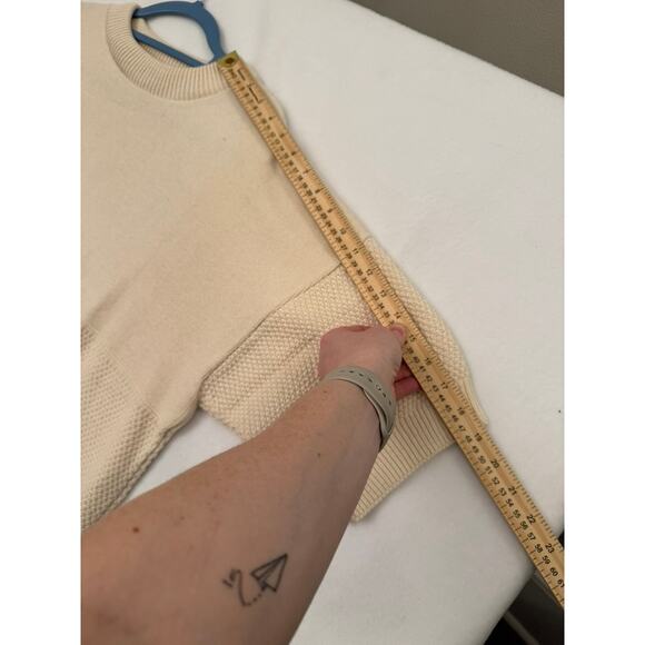 Sue Hillis Designs Duplicate Stitch 100% Cotton Cream Knit Top Short Sleeve‎ 2X - Picture 13 of 14